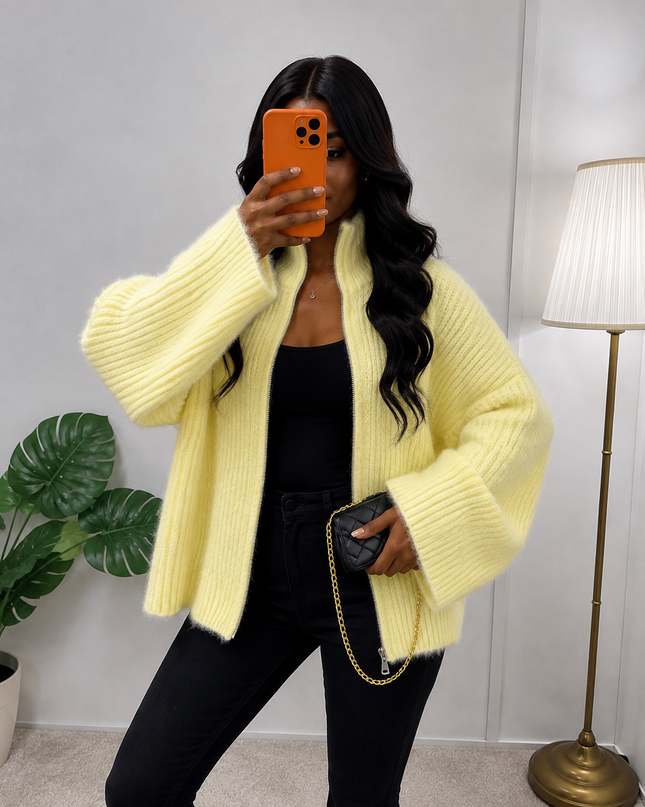GILET ALMA – MAILLE DOUCE ZIPPÉE