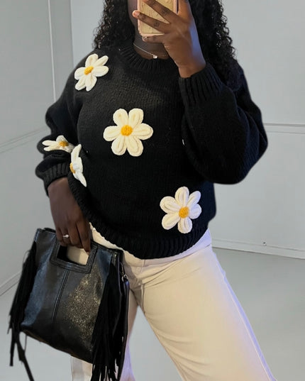 ANNA Marguerite Sweater - Black