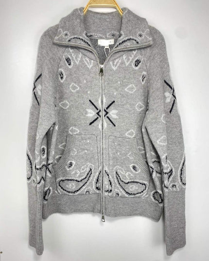 GILET NAYA MOTIF BANDANA - MAILLE CHAUDE ZIPPÉE