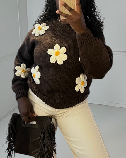 ANNA Marguerite sweater - Chocolate