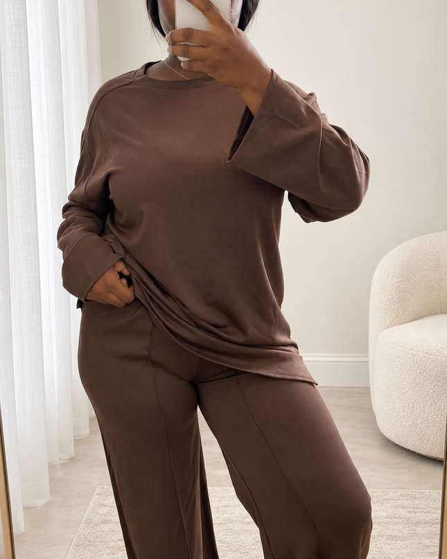 Ensemble Maya – haut fluide manches longues & pantalon large