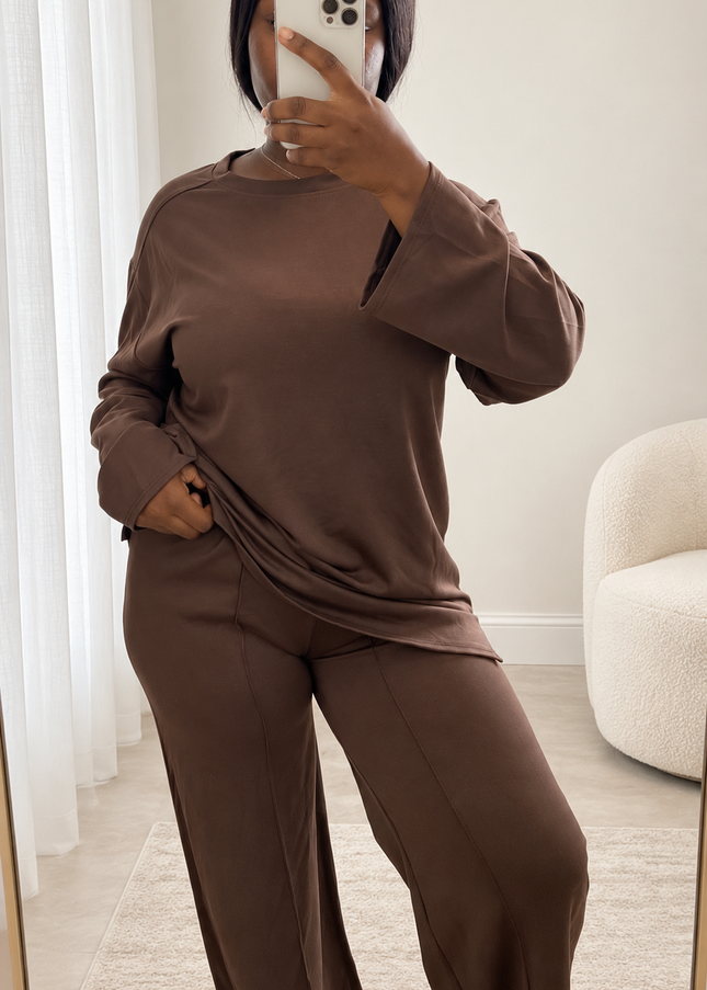 Ensemble Maya – haut fluide manches longues & pantalon large
