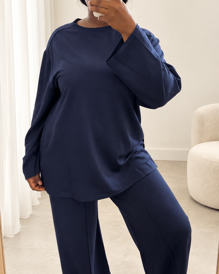 Ensemble Maya – haut fluide manches longues & pantalon large