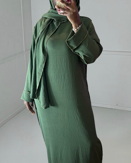 AMIRA Abaya - Golden Ramadan Elegance