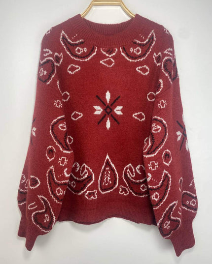 PULL NAYA - MOTIF BANDANA MAILLE CHAUDE