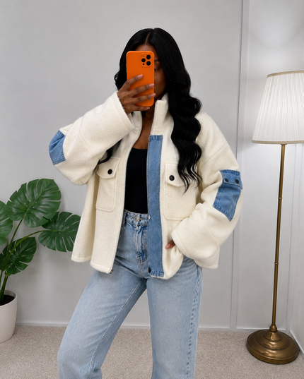 VESTE LIORA - MAILLE & DENIM