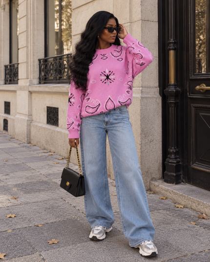 PULL NAYA - MOTIF BANDANA MAILLE CHAUDE