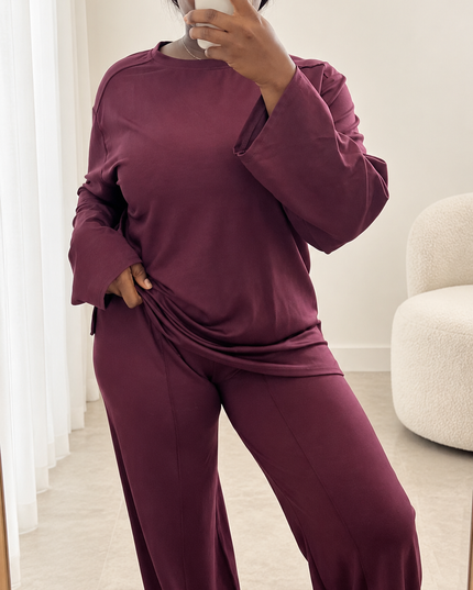 Ensemble Maya – haut fluide manches longues & pantalon large