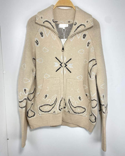 GILET NAYA MOTIF BANDANA - MAILLE CHAUDE ZIPPÉE