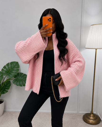 GILET ALMA – MAILLE DOUCE ZIPPÉE
