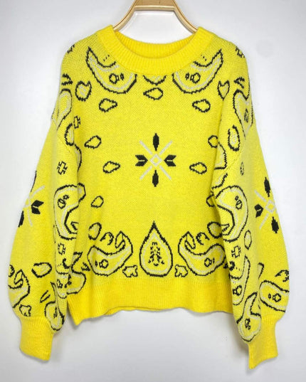 PULL NAYA - MOTIF BANDANA MAILLE CHAUDE