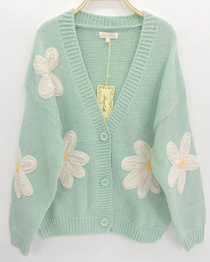 Cardigan JADE - Motif Fleur Délicat