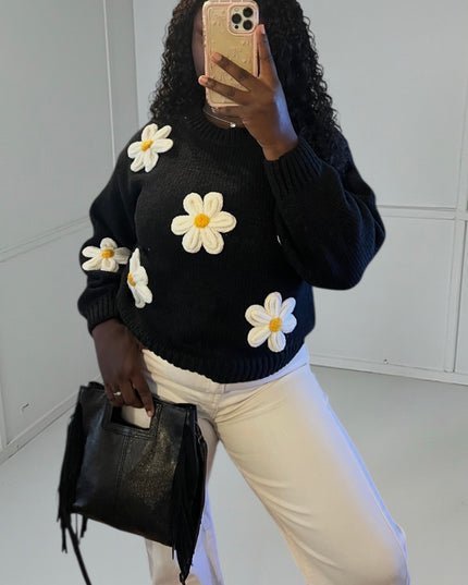 ANNA Marguerite Sweater - Black