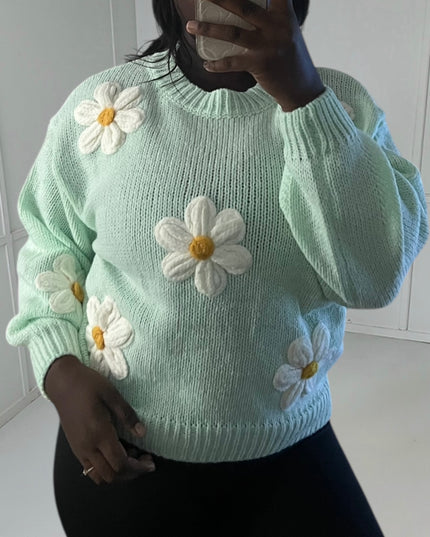ANNA Marguerite sweater - light green