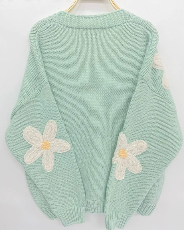 JADE Cardigan - Delicate Floral Pattern