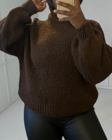 Pull CAMILLE - Col Roulé Élégant Confort