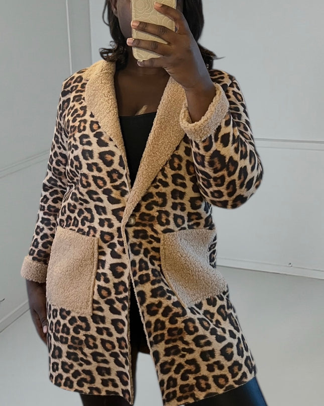 LÉONIE Coat - Bold Leopard Print