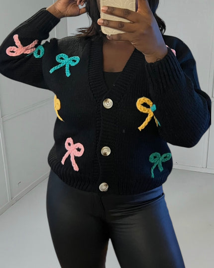Cardigan Oriane - Détail Noeud Romantique