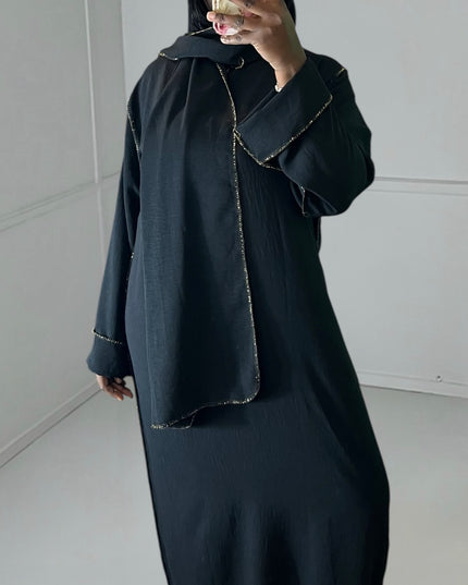 AMIRA Abaya - Golden Ramadan Elegance