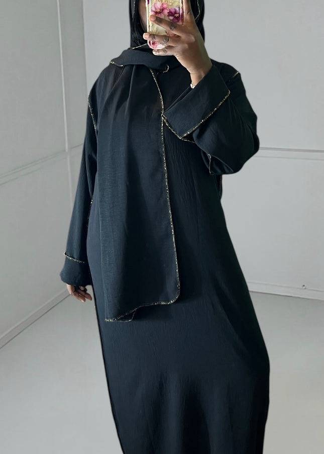 Abaya AMIRA - Élégance Dorée Ramadan