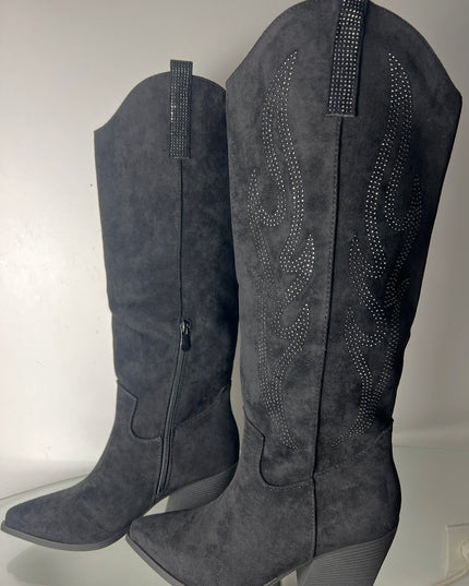 Cowboy Boots BEVERLY - Beige Strass Glamor