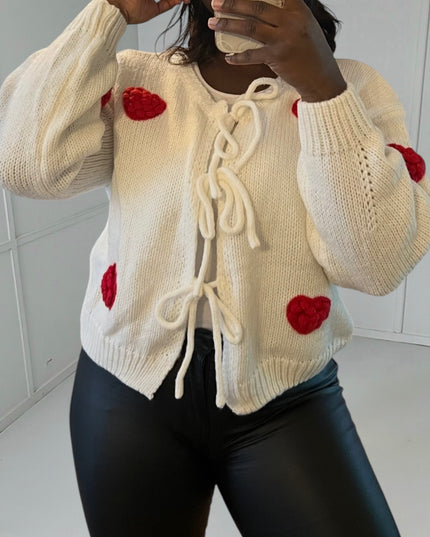VALENTINE Sweater - Romantic 3D Heart Bow