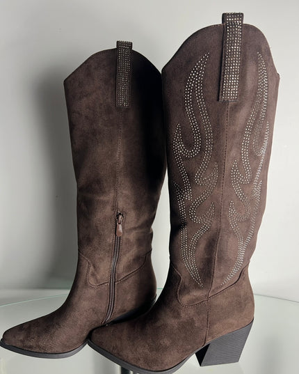 Cowboy Boots BEVERLY - Beige Strass Glamor