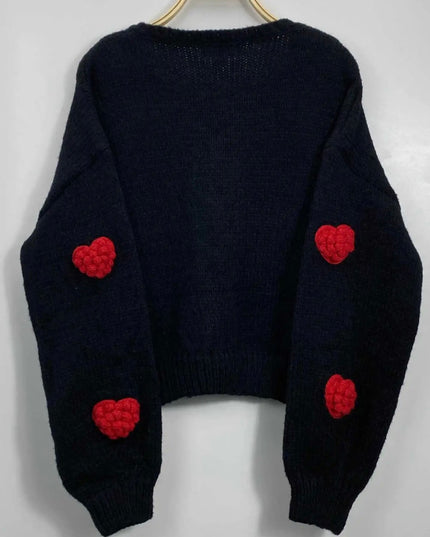 VALENTINE Sweater - Romantic 3D Heart Bow