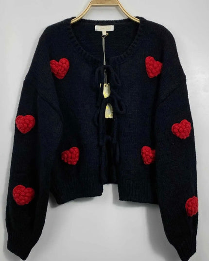 VALENTINE Sweater - Romantic 3D Heart Bow