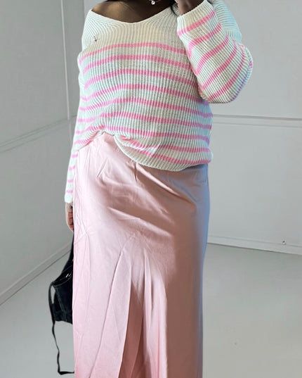 EMMA Skirt - Elegant Flowing Pink Satin