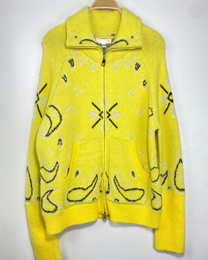 GILET NAYA MOTIF BANDANA - MAILLE CHAUDE ZIPPÉE