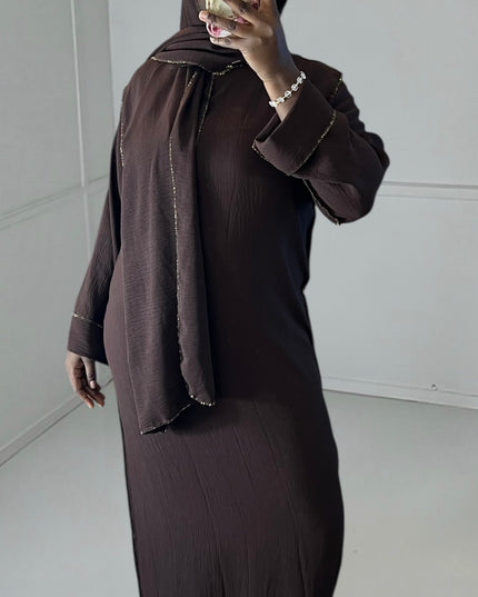 AMIRA Abaya - Golden Ramadan Elegance