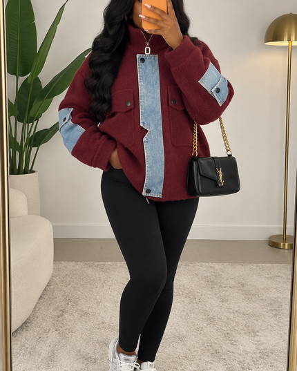 VESTE LIORA - MAILLE & DENIM