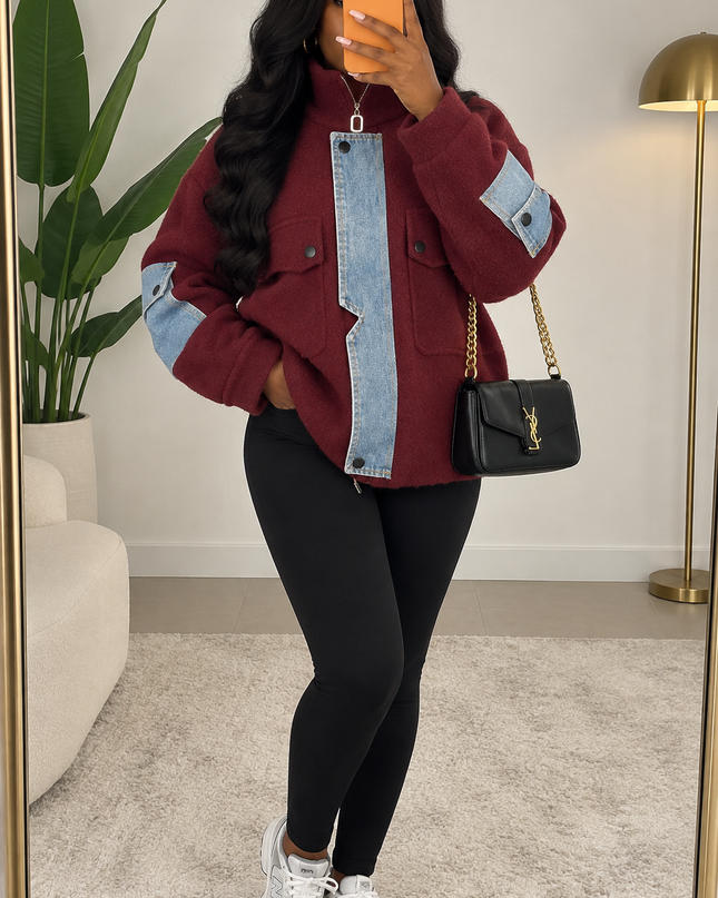VESTE LIORA - MAILLE & DENIM
