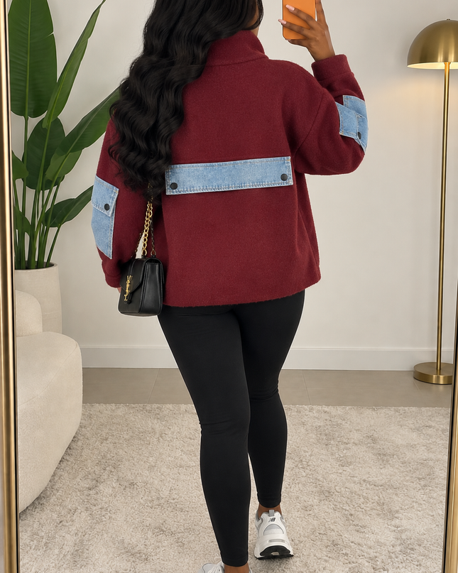 VESTE LIORA - MAILLE & DENIM