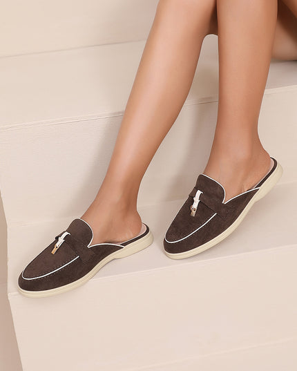 Mule Loafer - CAMILLE Pompon Doré