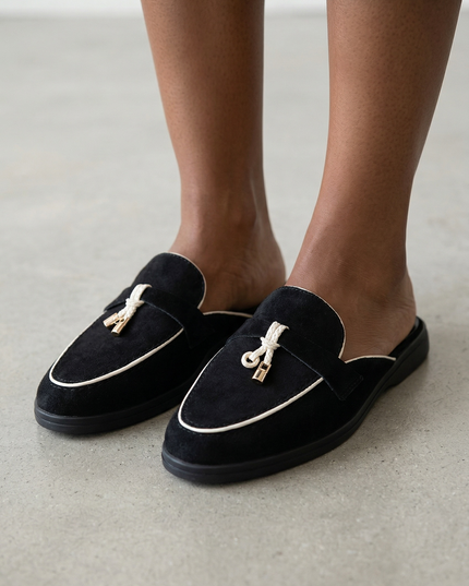 Mule Loafer - CAMILLE Pompon Doré
